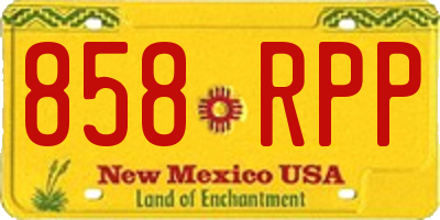 NM license plate 858RPP