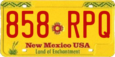 NM license plate 858RPQ