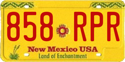 NM license plate 858RPR
