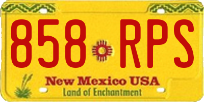 NM license plate 858RPS