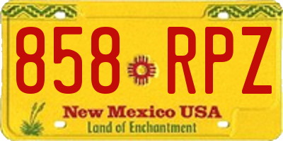 NM license plate 858RPZ