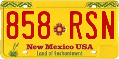 NM license plate 858RSN