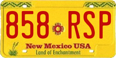 NM license plate 858RSP