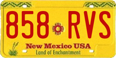 NM license plate 858RVS