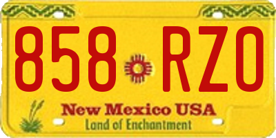 NM license plate 858RZO