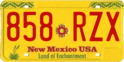 NM license plate 858RZX