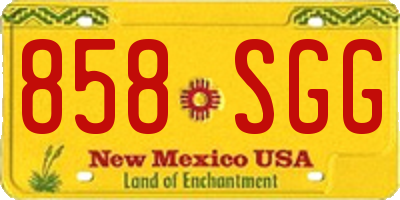 NM license plate 858SGG