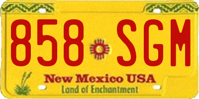 NM license plate 858SGM