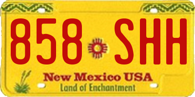 NM license plate 858SHH