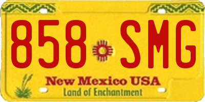 NM license plate 858SMG