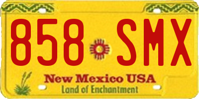 NM license plate 858SMX