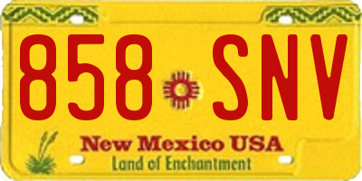 NM license plate 858SNV