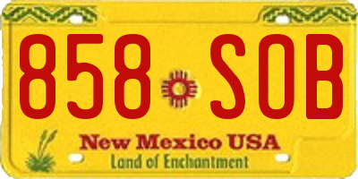 NM license plate 858SOB