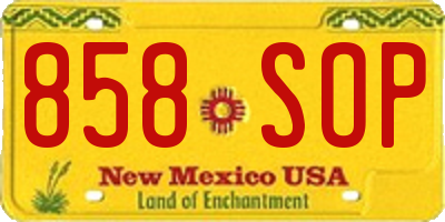 NM license plate 858SOP