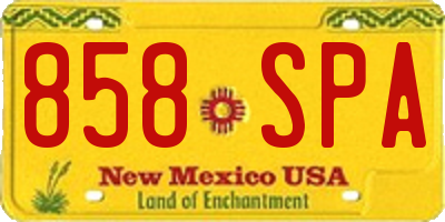 NM license plate 858SPA