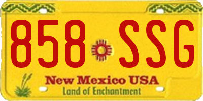 NM license plate 858SSG