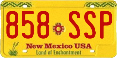 NM license plate 858SSP