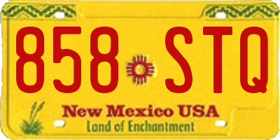 NM license plate 858STQ