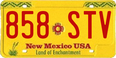 NM license plate 858STV