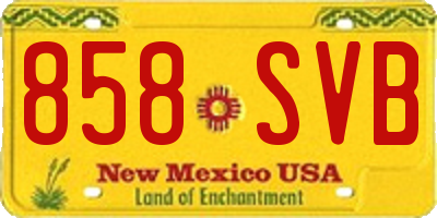 NM license plate 858SVB