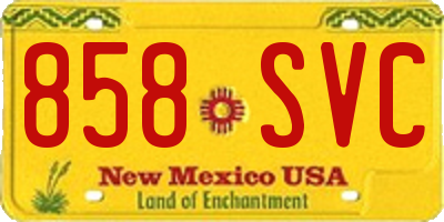 NM license plate 858SVC