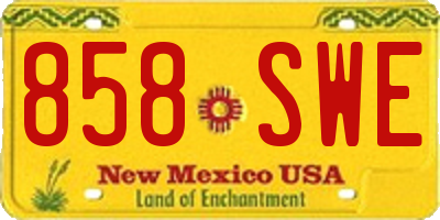 NM license plate 858SWE