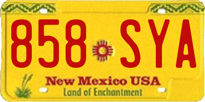 NM license plate 858SYA