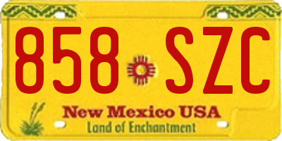 NM license plate 858SZC