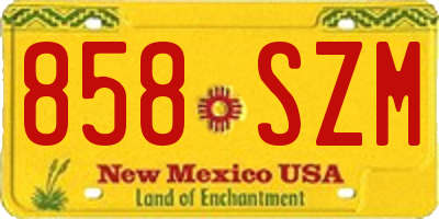 NM license plate 858SZM