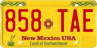 NM license plate 858TAE