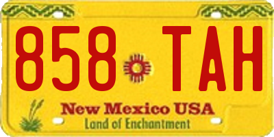 NM license plate 858TAH