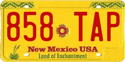 NM license plate 858TAP