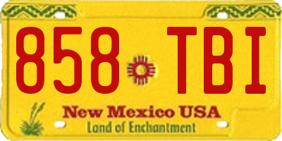 NM license plate 858TBI