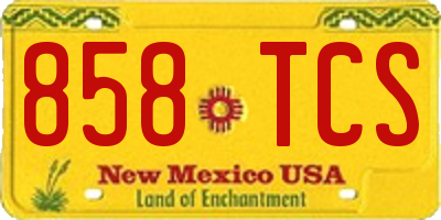 NM license plate 858TCS