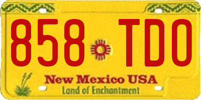 NM license plate 858TDO