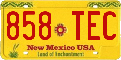 NM license plate 858TEC