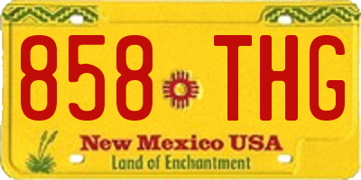 NM license plate 858THG