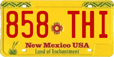 NM license plate 858THI