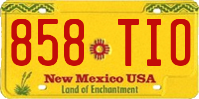 NM license plate 858TIO