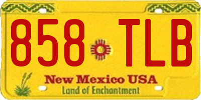 NM license plate 858TLB