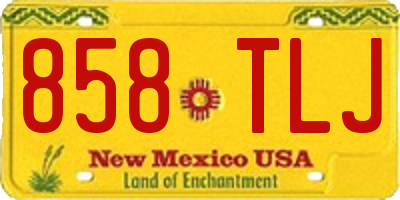 NM license plate 858TLJ