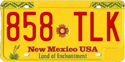 NM license plate 858TLK