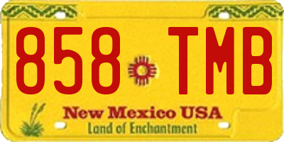 NM license plate 858TMB