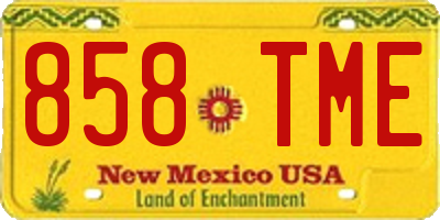 NM license plate 858TME