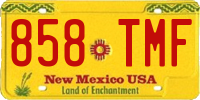 NM license plate 858TMF