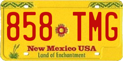 NM license plate 858TMG