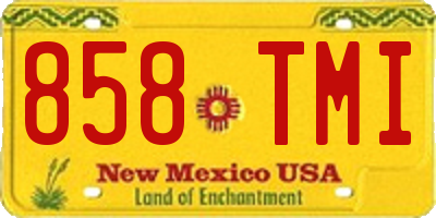 NM license plate 858TMI