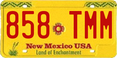 NM license plate 858TMM