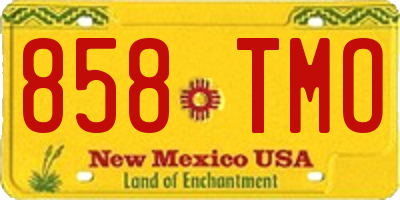 NM license plate 858TMO