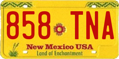 NM license plate 858TNA
